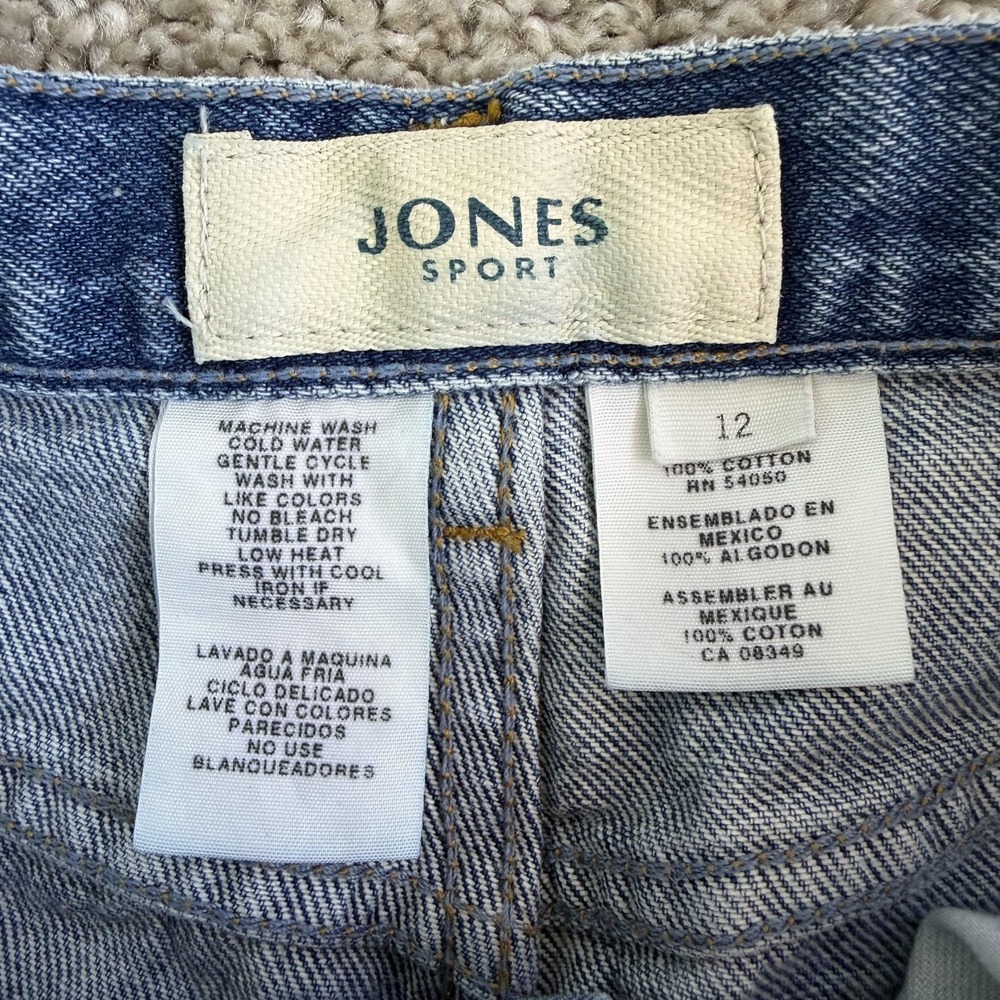 Jones Sport Straight Jeans Womens 12 Medium Wash Blue High Rise Regular Denim - Picture 4 of 12